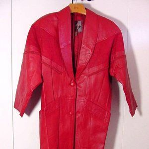 Vtg Women's 80's Red GIII G3 Trench Bomber Coat Jacket Sz S